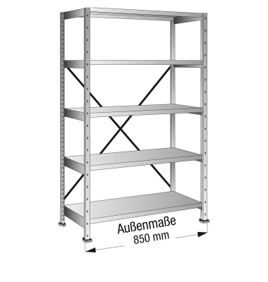 Steckregal 108183 Grund 800x1.920x1.000mm 5OH vz
