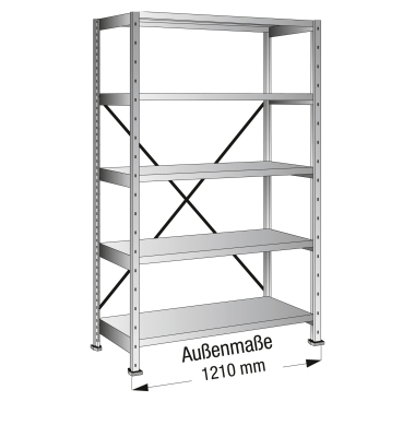 Steckregal 108123 Grund 1.200x1.920x1.000mm 5OH vz