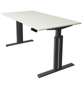 Sitz-Steh-Schreibtisch Move 3 elegant, elektrisch höhenverstellbar, 72-120cm (H), 160x80cm (BxT), rechteckig, weiß / anthrazit