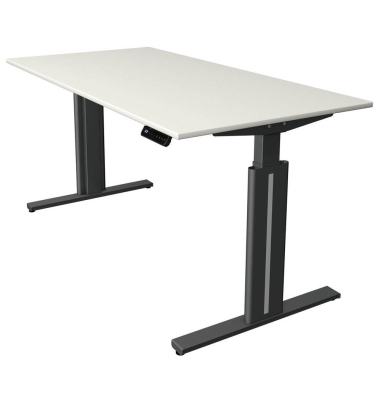 Sitz-Steh-Schreibtisch Move 3 elegant, elektrisch höhenverstellbar, 72-120cm (H), 160x80cm (BxT), rechteckig, weiß / anthrazit
