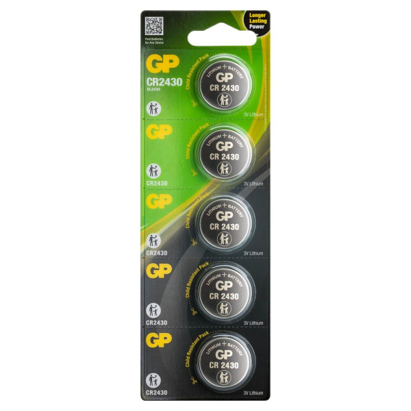 4891199001154 - 5XCR 2430 GP - Lithium-Knopfzelle 3 V 300 mAh 240x30 mm 5er-Pack 4891199001154 - 5XCR 2430 GP - Lithium-Knopfzelle 3 V 300 mAh 240x30 mm 5er-Pack