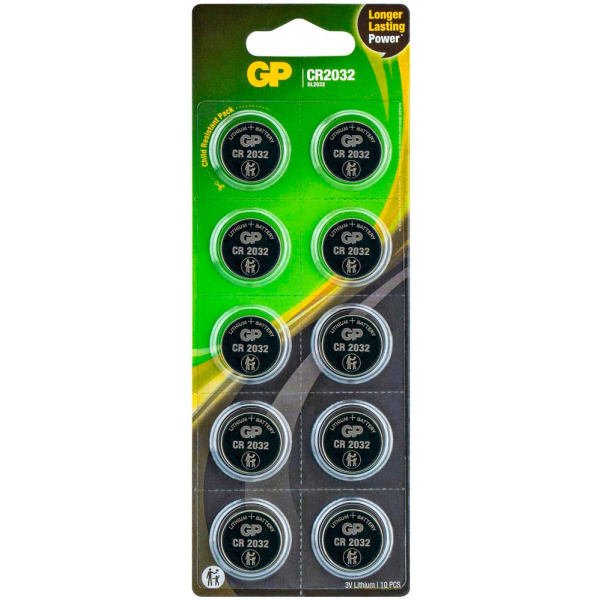 4891199194900 - 10XCR 2032 GP - Lithium-Knopfzelle 3 V 220 mAh 200x32 mm 10er-Pack