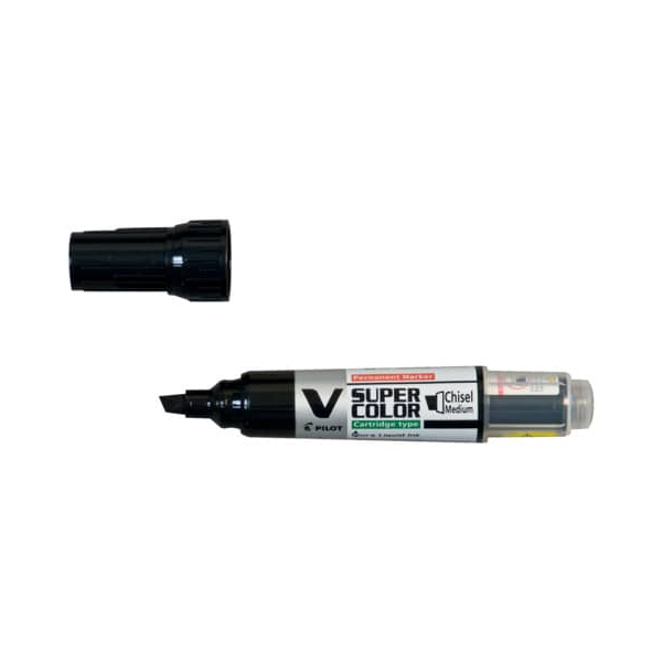 10 Stück Pilot Permanentmarker V SuperColor SCA-VSC-MC-BG schwarz 2,2-5,2mm Keilspitze