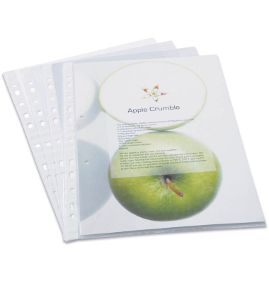 Prospekthüllen 1104, A4 transparent genarbt, oben offen, 0,06mm