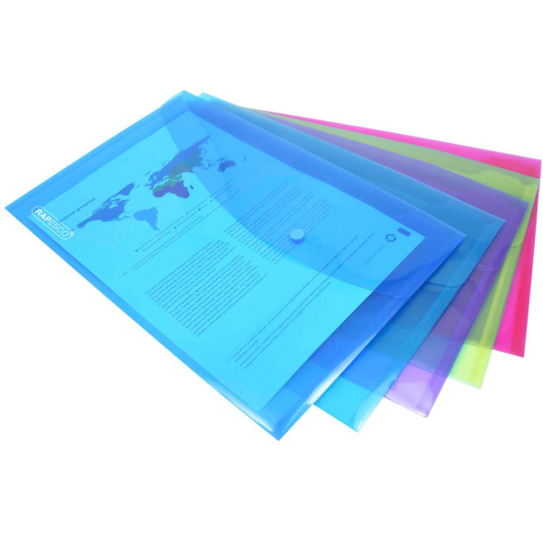 5018505170154 - Dokumentenmappe DIN A4 Druckknopf PP (Polypropylen) 243 (B) x 02 (T) x 354 (H) cm Farbig sortiert 5 Stück 5018505170154 - Dokumentenmappe DIN A4 Druckknopf PP (Polypropylen) 243 (B) x 02 (T) x 354 (H) cm Farbig sortiert 5 Stück