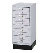 Schubladenschrank MultiDrawer™ 29er Serie L2910S855, Stahl, 10 Schubladen (Vollauszug), A4, 27,8 x 67 x 38 cm, mit Sockel, sil