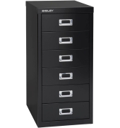 Schubladenschrank MultiDrawer™ 29er Serie L296633, Stahl, 6 Schubladen (Vollauszug), A4, 27,8 x 59 x 38 cm, schwarz