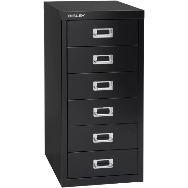 5020073705782 - Schubladenschrank MultiDrawer? 29er Serie L296633 Stahl 6 Schubladen (Vollauszug) A4 278 x 59 x 38 cm schwarz 502007370578