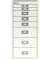Schubladenschrank MultiDrawer™ 29er Serie L298696, Stahl, 8 Schubladen (Vollauszug), A4, 27,8 x 59 x 38 cm, weiß