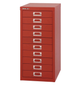 Schubladenschrank MultiDrawer™ 29er Serie L2910670, Stahl, 10 Schubladen (Vollauszug), A4, 27,9 x 59 x 38 cm, rot
