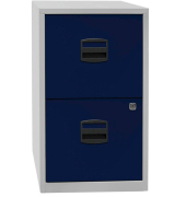 Standcontainer lichtgrau/blau 2 Hängeregistraturen