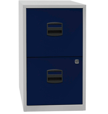 Standcontainer lichtgrau/blau 2 Hängeregistraturen