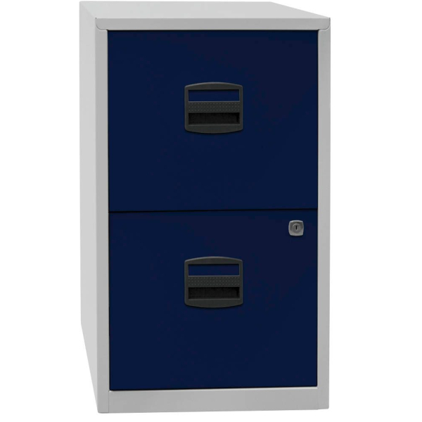 5020073708806 - BISLEY Home PFA 2 Hängeregistraturschrank lichtgrau oxfordblau 2 Schubladen 413 x 400 x 672 cm