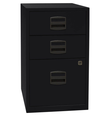 Standcontainer schwarz 2 Schubladen/1 Hängeregistratur