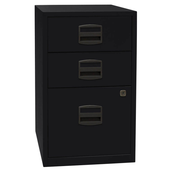 5020073708820 - Standcontainer schwarz 3 Auszüge Kunststoff-Muldengriff schwarz 413 x 400 x 672 cm