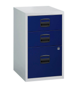 Standcontainer lichtgrau/blau 2 Schubladen/1 Hängeregistratur