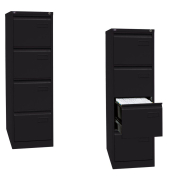 H&auml;ngeregistraturschrank IPCCA14633 Light, schwarz, 4 Schubladen, 1-bahnig