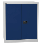 Aktenschrank Universal E402A01505, Stahl abschließbar, 2 OH, 91,4 x 100 x 40 cm, blau/lichtgrau