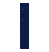 Schließfachschrank, Metall, 1 Abteil mit 4 Fächern, abschließbar, 30,5x180,2cm (BxH), blau