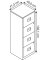 H&auml;ngeregistraturschrank PFA4F433 PFA 4, schwarz, 4 Schubladen, 1-bahnig
