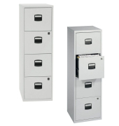 H&auml;ngeregistraturschrank PFA4F645 PFA 4, lichtgrau, 4 Schubladen, 1-bahnig