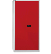 Aktenschrank Universal E782A04506, Stahl abschließbar, 5 OH, 91,4 x 195 x 40 cm, rot/lichtgrau