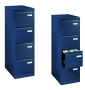 H&auml;ngeregistraturschrank PFA2645 Light, oxfordblau, 4 Schubladen, 1-bahnig