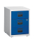 Rollcontainer PFA PFAM3S505 Metall oxfordblau/lichtgrau, 3 normale Schubladen, abschließbar