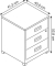 Rollcontainer PFA PFAM3S506 Metall kardinalrot/lichtgrau, 3 normale Schubladen, abschließbar