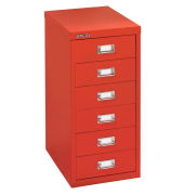 Schubladenschrank MultiDrawer™ 29er Serie L296670, Stahl, 6 Schubladen (Vollauszug), A4, 27,8 x 59 x 38 cm, rot