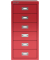 Schubladenschrank MultiDrawer™ 29er Serie L296670, Stahl, 6 Schubladen (Vollauszug), A4, 27,8 x 59 x 38 cm, rot