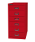 Schubladenschrank MultiDrawer™ 29er Serie L296670, Stahl, 6 Schubladen (Vollauszug), A4, 27,8 x 59 x 38 cm, rot