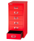 Schubladenschrank MultiDrawer™ 29er Serie L296670, Stahl, 6 Schubladen (Vollauszug), A4, 27,8 x 59 x 38 cm, rot