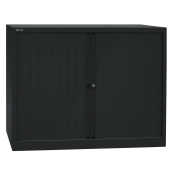 Aktenschrank EuroTambours™ PLUS ET412102S5433, Kunststoff/Stahl abschließbar, 2,5 OH, 120 x 103 x 43 cm, schwarz