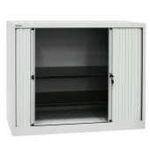 Aktenschrank EuroTambours™ PLUS ET412102SLG445, Kunststoff/Stahl abschließbar, 2,5 OH, 120 x 103 x 43 cm, lichtgrau