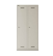Spind MonoBloc ML08D1645, Metall, 2 Abteile mit 2 Fächern, abschließbar, 81x170cm (BxH), lichtgrau