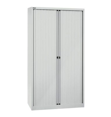Aktenschrank EuroTambours™ PLUS ET410194SLG445, Kunststoff/Stahl abschließbar, 5 OH, 100 x 198 x 43 cm, lichtgrau