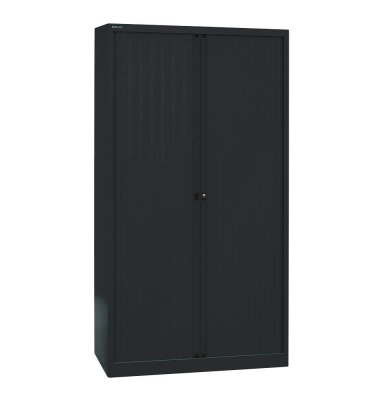 Aktenschrank EuroTambours™ PLUS ET410194S5433, Kunststoff/Stahl abschließbar, 5 OH, 100 x 198 x 43 cm, schwarz