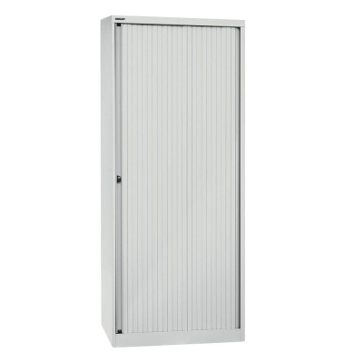 Aktenschrank EuroTambours™ PLUS ET408194SLG445, Kunststoff/Stahl abschließbar, 5 OH, 80 x 198 x 43 cm, lichtgrau