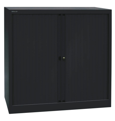 Aktenschrank EuroTambours™ PLUS ET410102S5433, Kunststoff/Stahl abschließbar, 2,5 OH, 100 x 103 x 43 cm, schwarz
