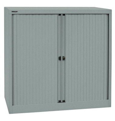 Aktenschrank EuroTambours™ PLUS ET410102SSL855, Kunststoff/Stahl abschließbar, 2,5 OH, 100 x 103 x 43 cm, silber