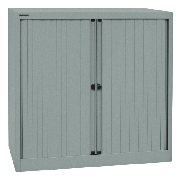 Bisley Aktenschrank EuroTambours? PLUS ET410102SSL855, Kunststoff/Stahl abschließbar, 2,5 OH, 100 x 103 x 43 cm, silber 5020073759860 B