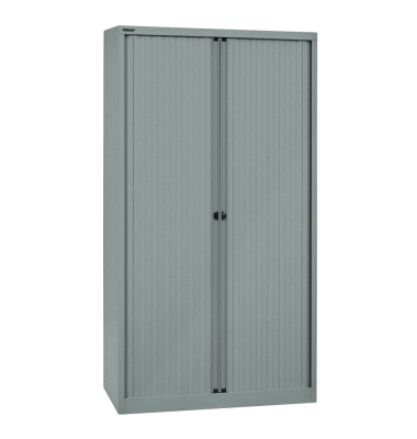 Aktenschrank EuroTambours™ PLUS ET410194SSL855, Kunststoff/Stahl abschließbar, 5 OH, 100 x 198 x 43 cm, silber