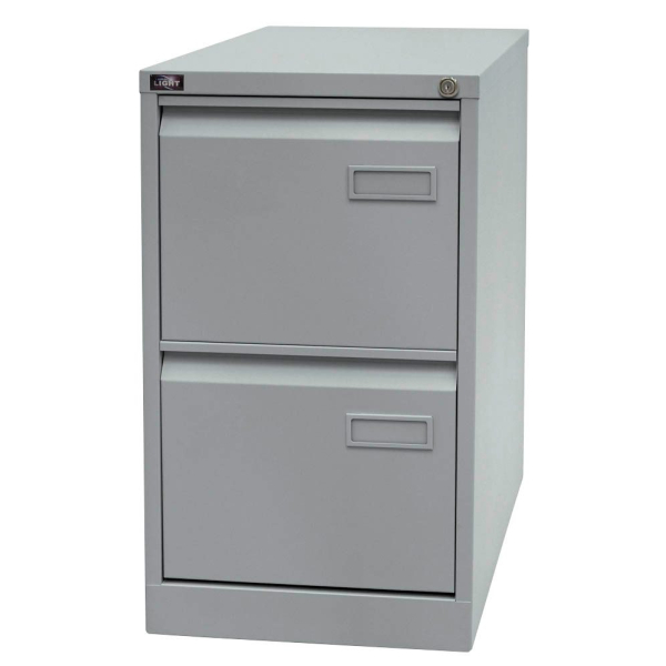 BISLEY Light Hängeregistraturschrank, einbahnig, DIN A4, 2 HR-Schubladen, Metall, 355 Silber, 62.2 x 41.3 x 71.1 cm