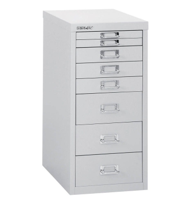 Schubladenschrank MultiDrawer™ 29er Serie L298645, Stahl, 8 Schubladen (Vollauszug), A4, 27,8 x 59 x 38 cm, lichtgrau