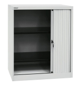 Aktenschrank EuroTambours™ PLUS ET408102SLG445, Kunststoff/Stahl abschließbar, 2,5 OH, 80 x 103 x 43 cm, lichtgrau
