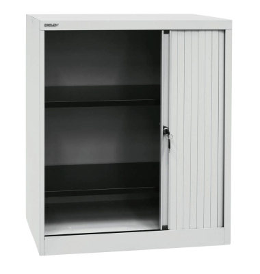 Aktenschrank EuroTambours™ PLUS ET408102SLG445, Kunststoff/Stahl abschließbar, 2,5 OH, 80 x 103 x 43 cm, lichtgrau