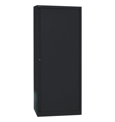 Aktenschrank EuroTambours™ PLUS ET408194S5433, Kunststoff/Stahl abschließbar, 5 OH, 80 x 198 x 43 cm, schwarz
