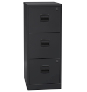 H&auml;ngeregistraturschrank PFA3F433 PFA 3, schwarz, 3 Schubladen, 1-bahnig