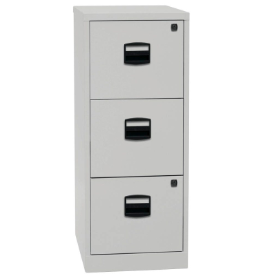 H&auml;ngeregistraturschrank PFA3F445 PFA 3, lichtgrau, 3 Schubladen, 1-bahnig